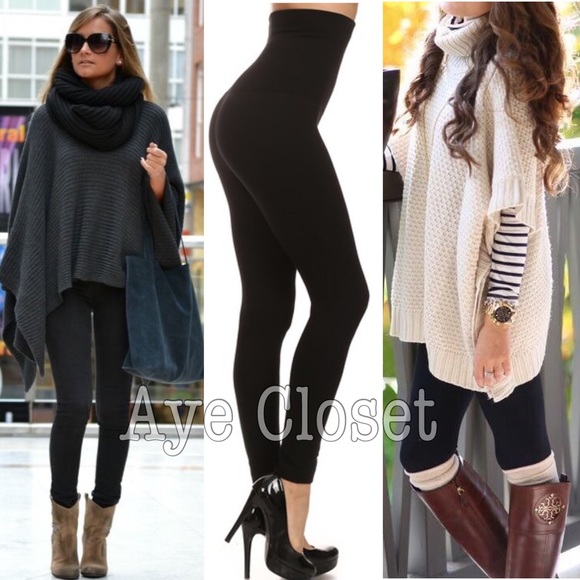 High Waisted Compression Leggings Tummy Control - Picture 1 of 3